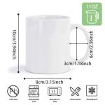 CRUMANCY Sublimation Mugs, Ceramic Coffee Mug, 11oz White Coffee Mug, with Packing Box, Machine Washable, Lightweight Bright Porcelain Tea Cups with Handle, Classic Ceramic Coffee Cups for Tea