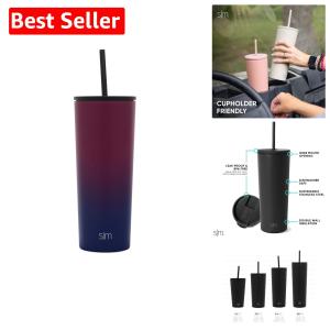 Simple Modern Insulated Tumbler with Lid and Straw | Iced Coffee Cup Reusable Stainless Steel Water Bottle Travel Mug | Gifts for Women Men Her Him | Classic Collection | 24oz | Mystic Moon