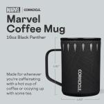 Corkcicle Classic Coffee Mug - Triple Insulated Stainless Steel for Travel - Shatter-Proof Lid - Keeps Drink Hot Over 3 Hours - Holiday Mug Gift - Great for Gifting Warmth - 16 oz - Black Panther