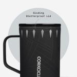 Corkcicle Classic Coffee Mug - Triple Insulated Stainless Steel for Travel - Shatter-Proof Lid - Keeps Drink Hot Over 3 Hours - Holiday Mug Gift - Great for Gifting Warmth - 16 oz - Black Panther
