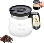 PMLQZA 16 Oz Glass Coffee Mug That Looks like a Coffee Pot Style Shape, Mini Heatproof Large Capacity Clear Cup with Travel Lid & Straw for Hot Teas, Hot Chocolate, Office Desk Gift