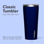 Corkcicle Classic Triple Insulated Coffee Mug with Lid, Gloss Midnight Navy, 24 oz – Stainless Steel Travel Tumbler Keeps Beverages Cold 9+hrs, Hot 3hrs – Cupholder Friendly Travel Coffee Tumbler