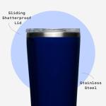 Corkcicle Classic Triple Insulated Coffee Mug with Lid, Gloss Midnight Navy, 24 oz – Stainless Steel Travel Tumbler Keeps Beverages Cold 9+hrs, Hot 3hrs – Cupholder Friendly Travel Coffee Tumbler