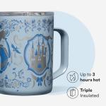 Corkcicle Classic Coffee Mug - Triple Insulated Stainless Steel for Travel - Shatter-Proof Lid - Keeps Drink Hot Over 3 Hours - Holiday Mug Gift - 16 oz - Princess Cinderella