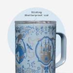 Corkcicle Classic Coffee Mug - Triple Insulated Stainless Steel for Travel - Shatter-Proof Lid - Keeps Drink Hot Over 3 Hours - Holiday Mug Gift - 16 oz - Princess Cinderella