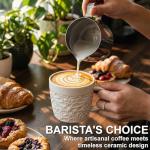 Set of 4 Nature-Inspired 16 Oz Ceramic Mugs