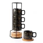 LUKA Stackable Porcelain Espresso Cup Set of 4