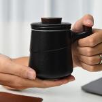 Retro Ceramic Tea Cup with Infuser and Lid