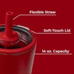 Insulated Ceramic-Lined Tumbler with Straw - Alumni Red