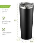 SIPX™ 22 oz Insulated Travel Mug - Black