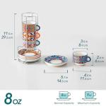 Vancasso Stackable Espresso Cups with Saucers - Set of 4