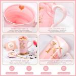 Personalized Pink Marble Coffee Mugs for Her