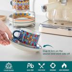 Vancasso Stackable Espresso Cups with Saucers - Set of 4