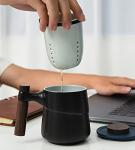 Retro Ceramic Tea Cup with Infuser and Lid