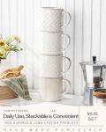 Set of 4 Large Stackable Ceramic Coffee Mugs