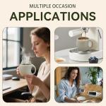 Elegant Ceramic Coffee Mug Set with Wood Saucer