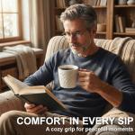 Set of 4 Nature-Inspired 16 Oz Ceramic Mugs