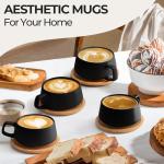 Set of 4 Ceramic Tea Cups and Saucers