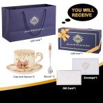 YOLIFE Vintage Floral Tea Cups Set of 2