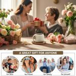 Elegant Ceramic Coffee Mug Set with Wood Saucer