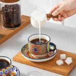 Vancasso Stackable Espresso Cups with Saucers - Set of 4