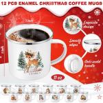 12 Pcs Christmas Coffee Mugs with Santa & Snowman