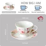Floral Porcelain Tea Cups Set of 6