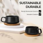 Set of 4 Ceramic Tea Cups and Saucers