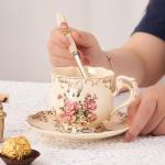 YOLIFE Vintage Floral Tea Cups Set of 2