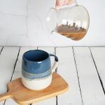 Extra Large Deep Blue Ceramic Coffee Mug, 23 Oz