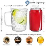 Clear Glass Coffee Cups - 20 Oz, 2-Pack