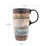 Topadorn 17 oz Ceramic Travel Mug with Handle