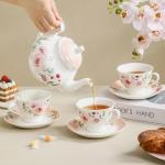 Floral Porcelain Tea Cups Set of 6