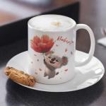 Custom Koala Poppy Flower Ceramic Mug