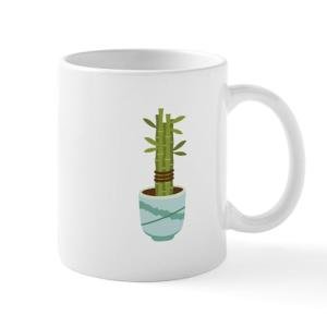 Bamboo Plant Ceramic Coffee Mug - 11 oz