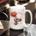 Custom Koala Poppy Flower Ceramic Mug