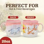 Silver Buffalo Winnie the Pooh Featuring Piglet, Tigger, and Eeyore Reactive Glaze Ceramic Camper Mug, 20 Ounces