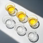 kanpura 2.3 Oz / 70 ml Clear Small Glass Teacups Japanese Tea Cup no Handles Chinese kung Fu Tea Cups for Drinking Tea, Wine whisky Liquor and Spirits Water,Set of 6