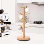 BAMBANG Mug Holder, 360° Rotating Mug Tree Holds 8 Coffee Cups, Space Saving Mug Rack with Stable Base for Kitchen Coffee Bar