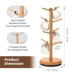 BAMBANG Mug Holder, 360° Rotating Mug Tree Holds 8 Coffee Cups, Space Saving Mug Rack with Stable Base for Kitchen Coffee Bar