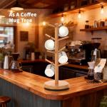 BAMBANG Mug Holder, 360° Rotating Mug Tree Holds 8 Coffee Cups, Space Saving Mug Rack with Stable Base for Kitchen Coffee Bar
