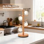 BAMBANG Mug Holder, 360° Rotating Mug Tree Holds 8 Coffee Cups, Space Saving Mug Rack with Stable Base for Kitchen Coffee Bar