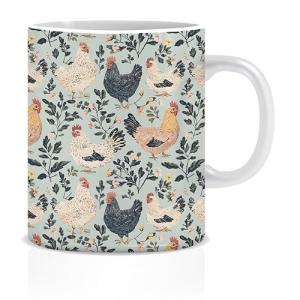 Rustic Floral Chicken Mug for Farmhouse Lovers