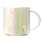 Iridescent Ceramic Coffee Mug with Personalized Lettering