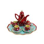 Miniature Floral Tea Set Trinket Box and Tray