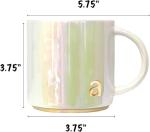 Iridescent Ceramic Coffee Mug with Personalized Lettering
