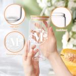 Personalized Monogrammed Glass Cup for Women