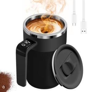 Automatic Stirring Coffee Mug with Temperature Display