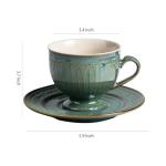 Vintage Embossed Ceramic Mug and Saucer Set