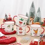 Set of 4 Festive Holiday Coffee Mugs